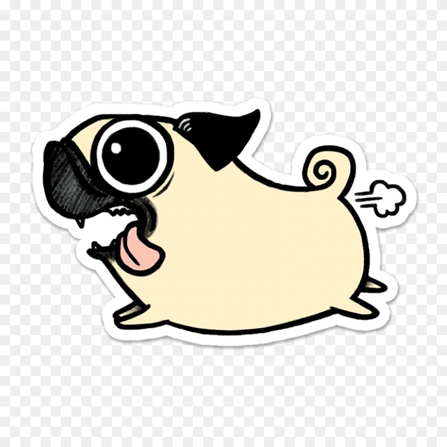 Crazy Pug Sticker - Pug