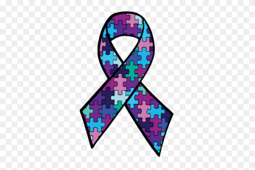 Autism Awareness Ribbon Purple And - Purple Ribbon