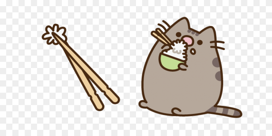 Pusheen Eating Pizza Pie Sticker | 