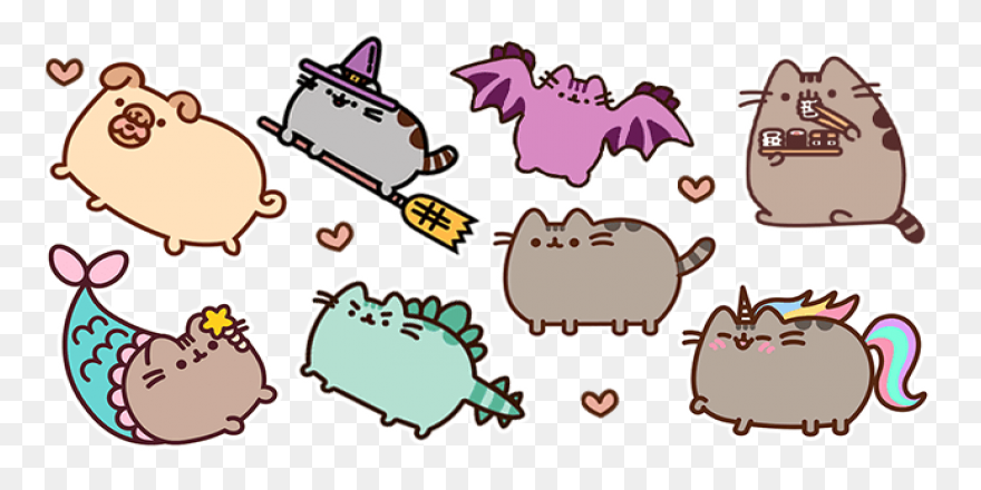 Pusheen Eating Pizza Pie Sticker | 