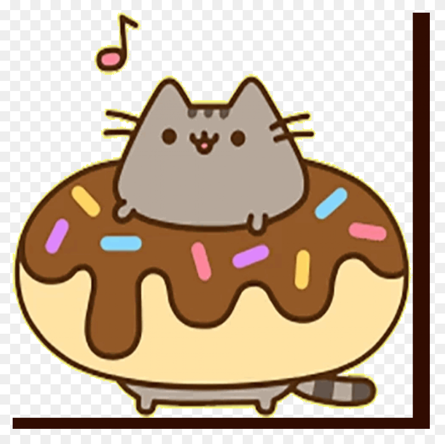 Pusheen Eating Pizza Pie Sticker | 
