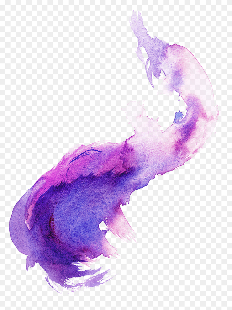 24 Purple Watercolor Brush Stroke (