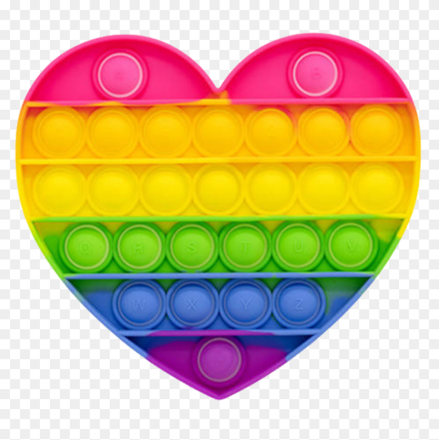 Rainbow Heart Bubble Pop Fidget - Rainbow Heart