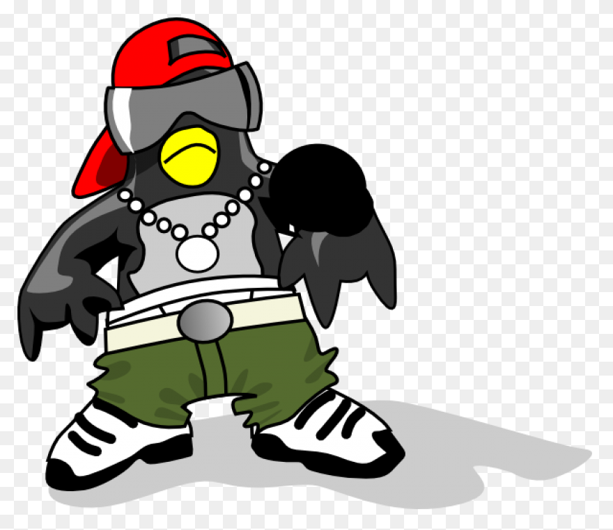 Penguin,rapper,sagging,gold,jewelry