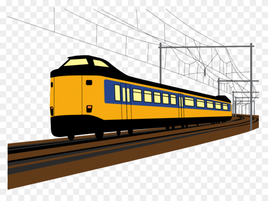 Cartoon Train Tracks Train With Rai