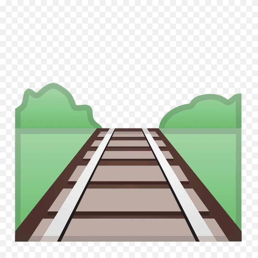 Cartoon Train Tracks Train With Rai