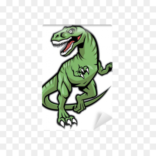 Raptor Dinosaur Mascot Wall Mural - Raptor