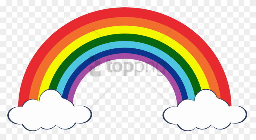 Rainbow With Clouds Clip Art | Rain