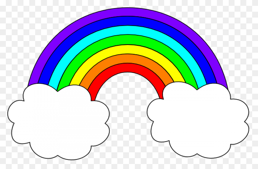 Rainbow With Clouds Clipart | - Rainbow