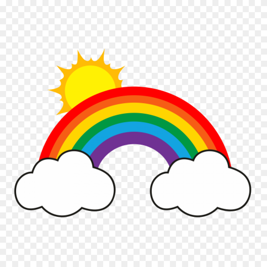 Rainbow With Clouds Clip Art | Rain