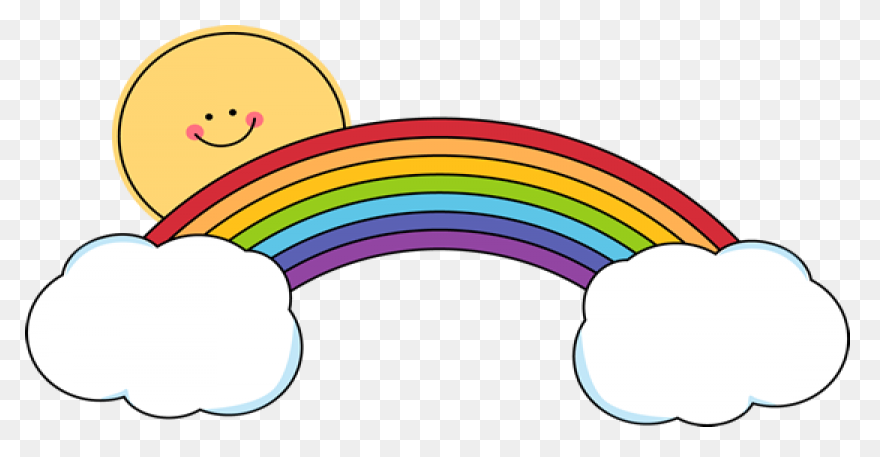 Rainbow With Clouds Clip Art | Rain