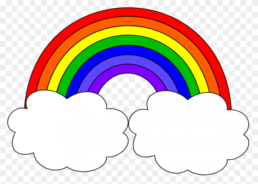Rainbow With Clouds Clip Art | Rain