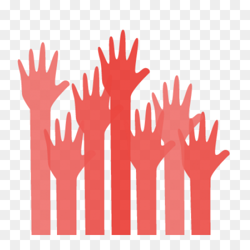 Finger Hand Clip Art - Hands Raised