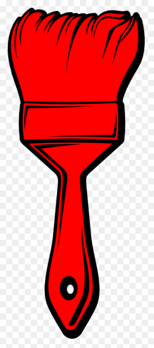 Paint Brush With Red Paint Vector I