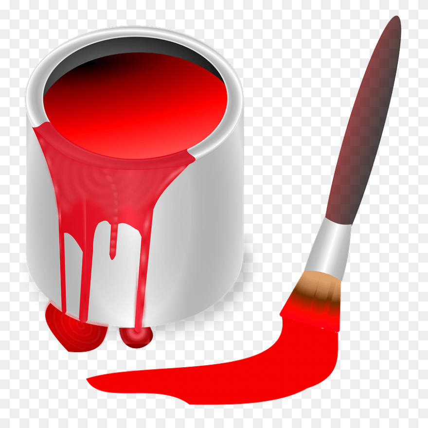 Paint Brush With Red Paint Vector I