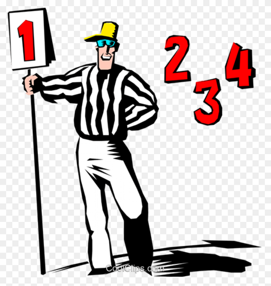 Cartoon Football Referee Royalty Free - Referee