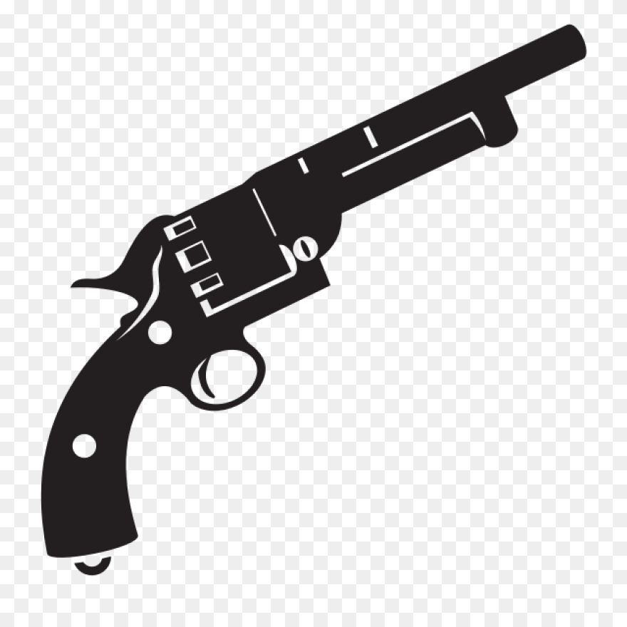 Nickel Revolver Clipart - Large Siz