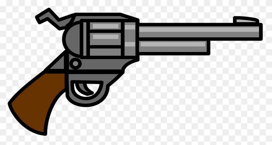 Nickel Revolver Clipart - Large Siz