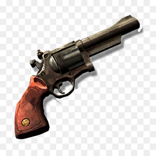 Nickel Revolver Clipart - Large Siz