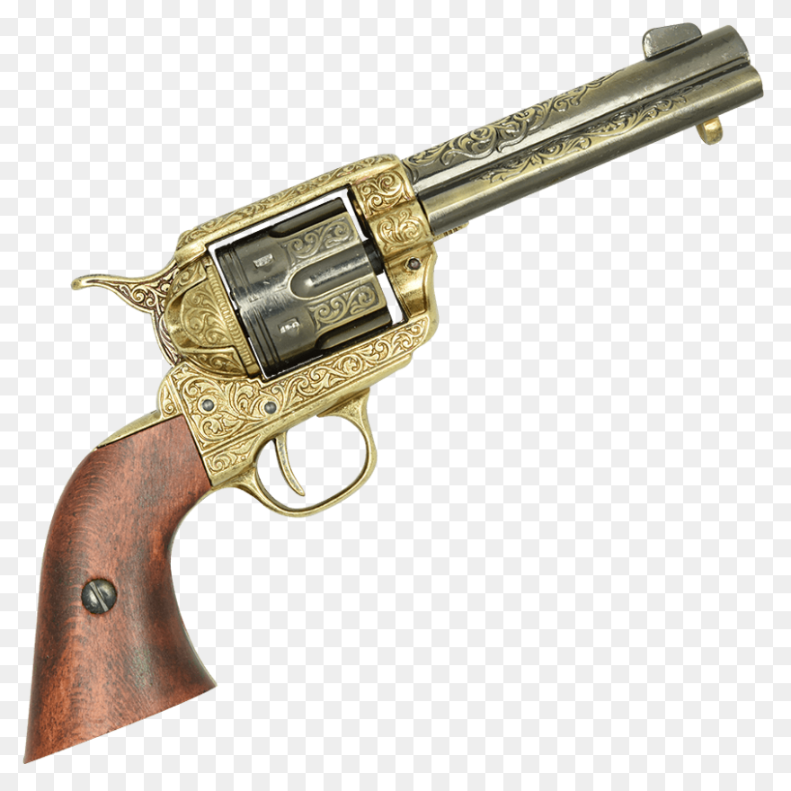 Nickel Revolver Clipart - Large Siz