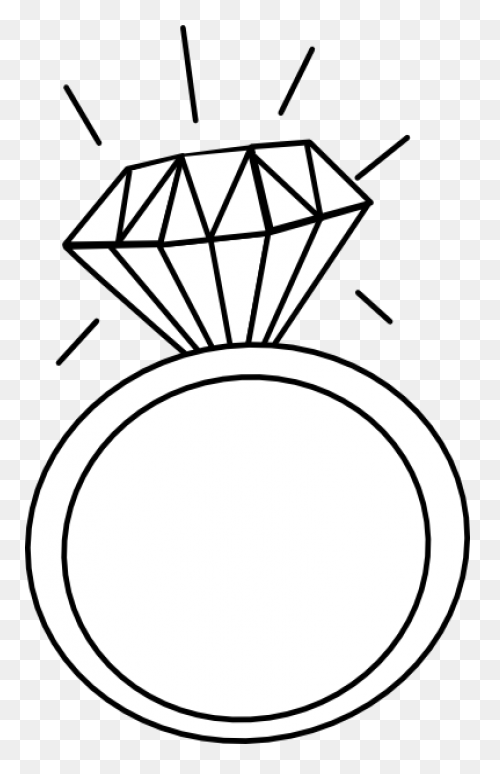 Diamond Ring Engagement Ring Outline - Ring