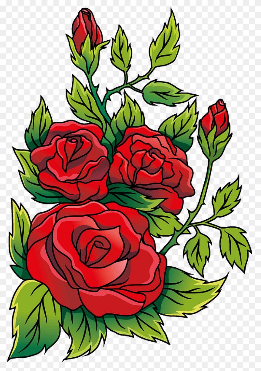 Red Rose Vector Art - Free Clip Art