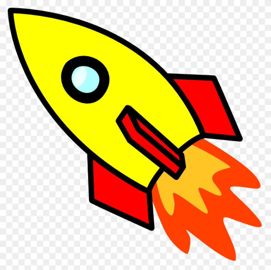 Design Cartoon Red Launch Rocket Sp