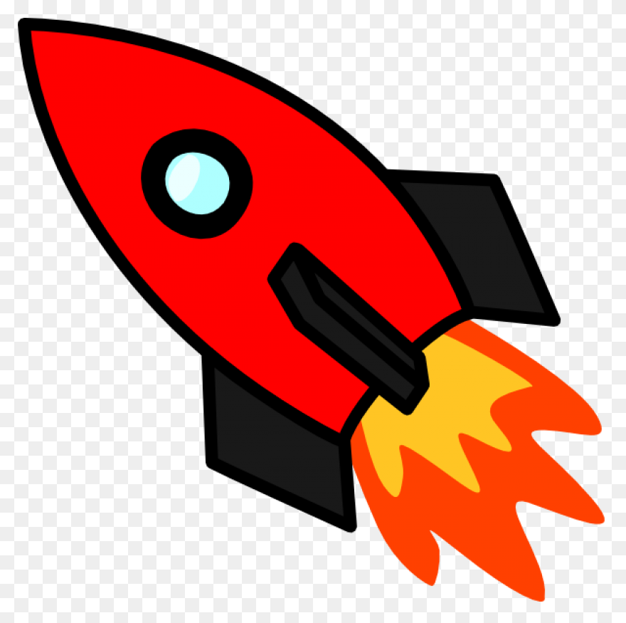 Design Cartoon Red Launch Rocket Sp