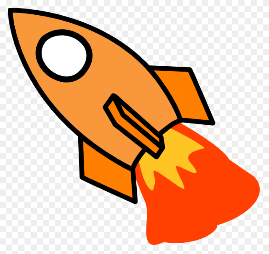 Design Cartoon Red Launch Rocket Sp