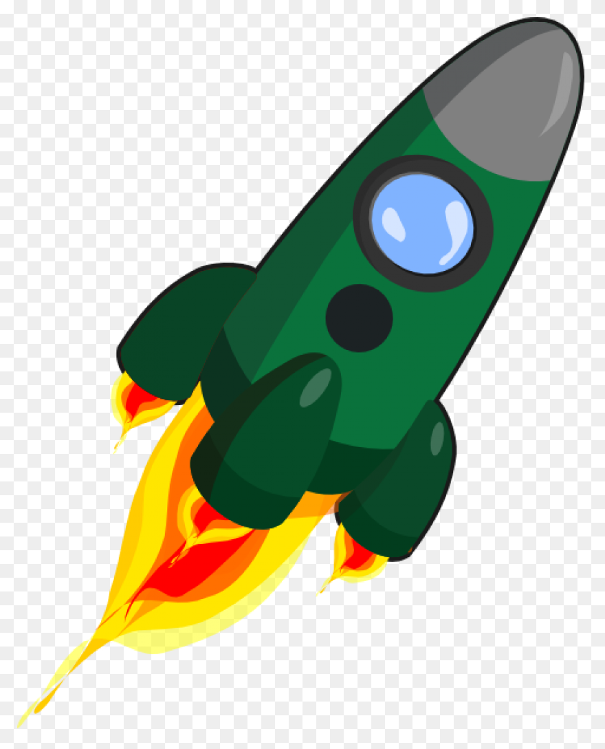 Design Cartoon Red Launch Rocket Sp