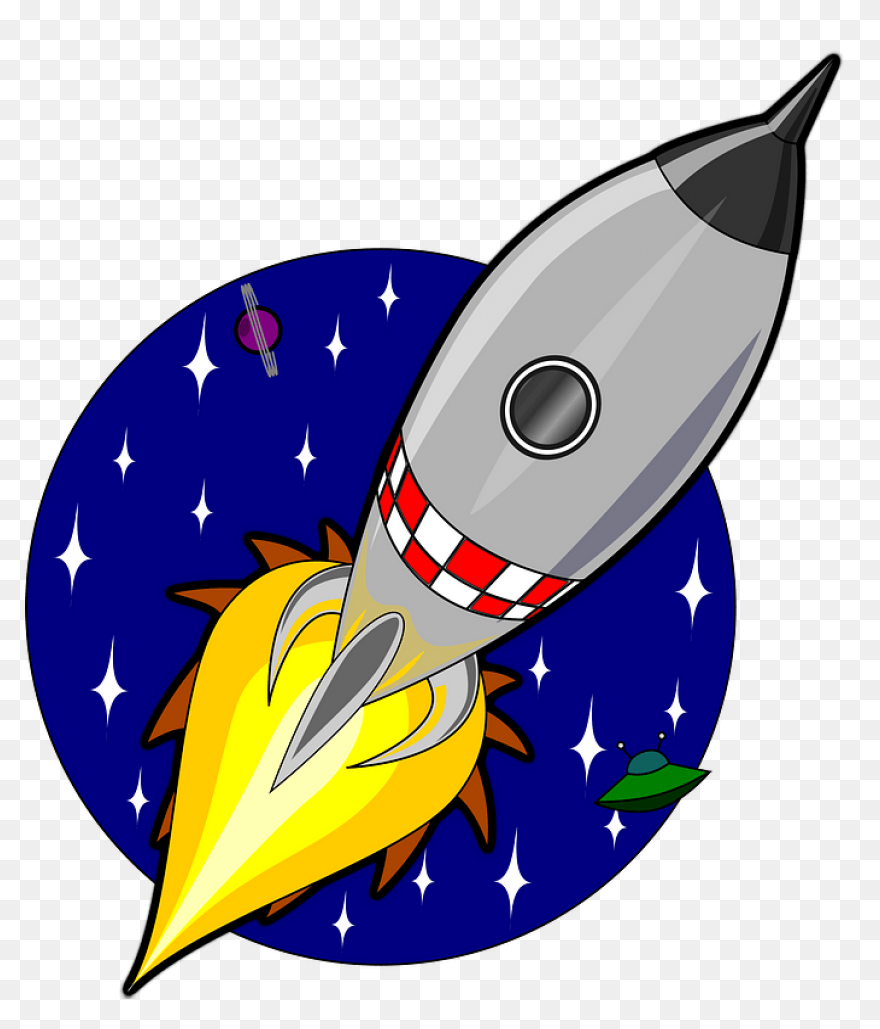 Design Cartoon Red Launch Rocket Sp