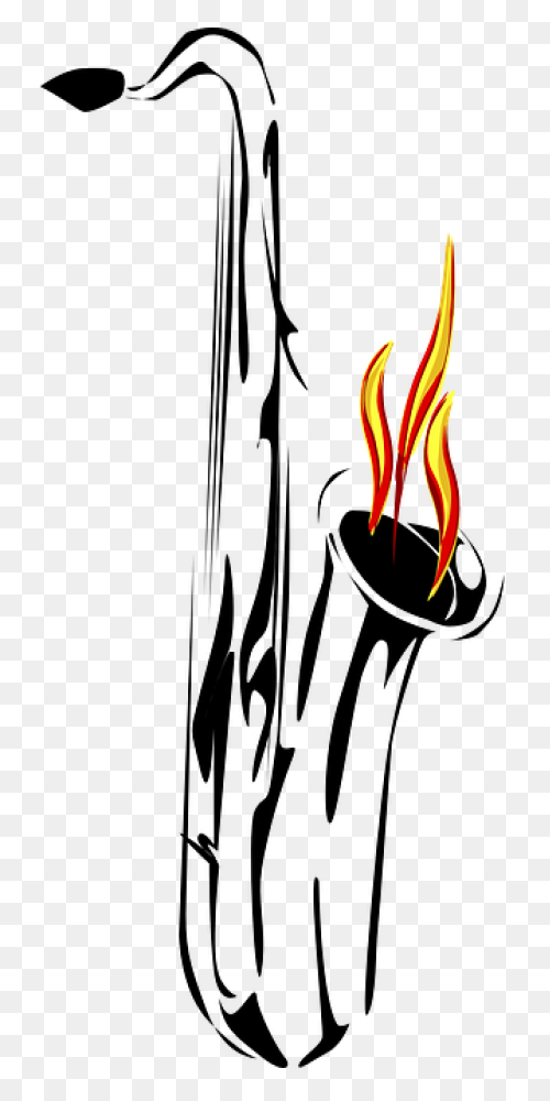 Saxophone Flame Reflection Free Vector - Saxophone