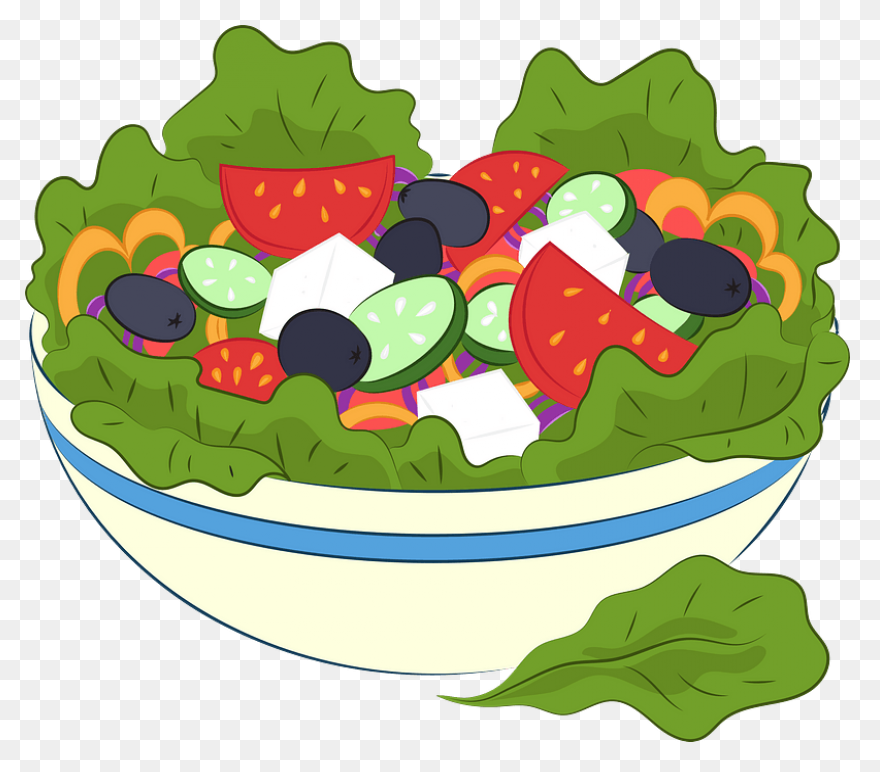 Salad And Water Clipart - Full Size