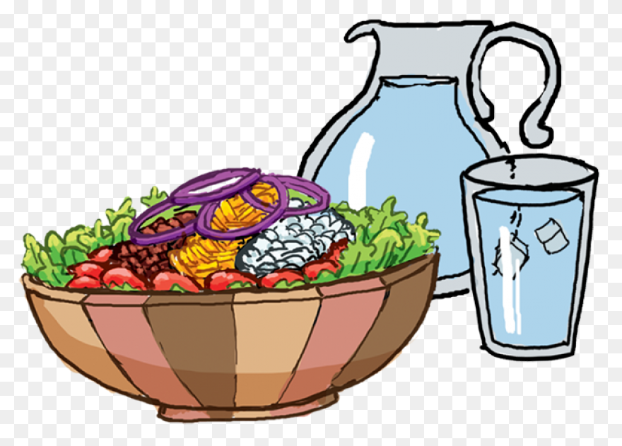 Salad And Water Clipart Full - Salad
