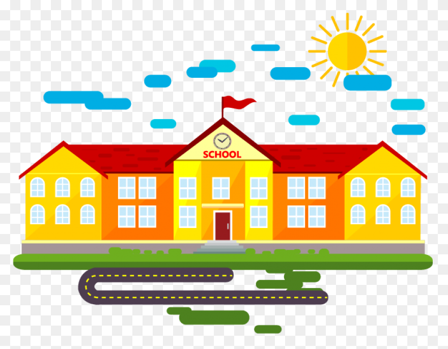 Building School Material Cartoon Schoolyard - School
