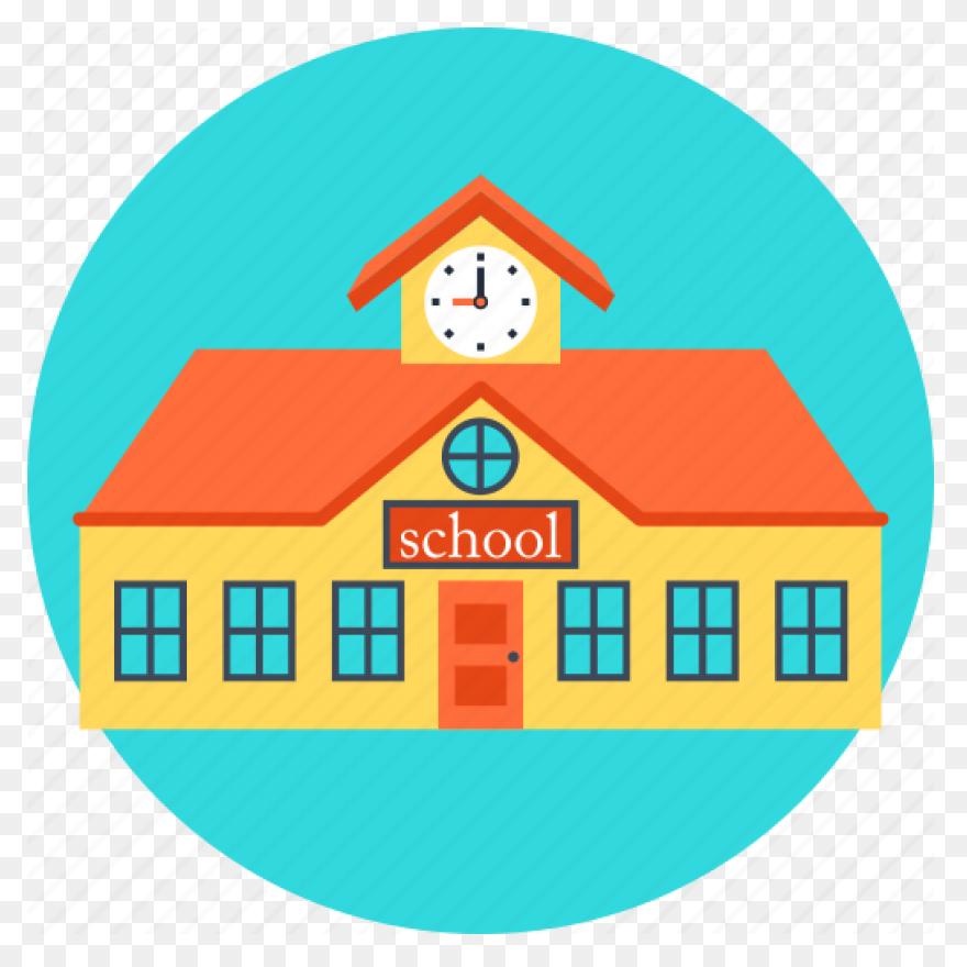 Classical School Building Icon Tran