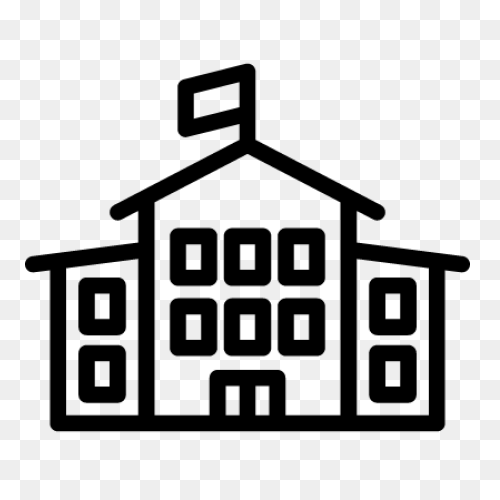 Classical School Building Icon Tran
