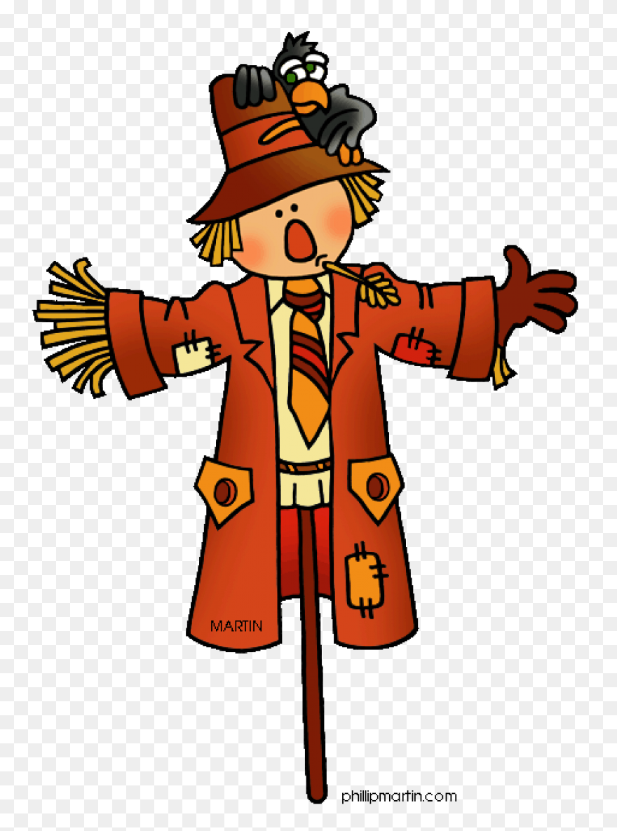 Cartoon Colorful Scarecrow Clipart 