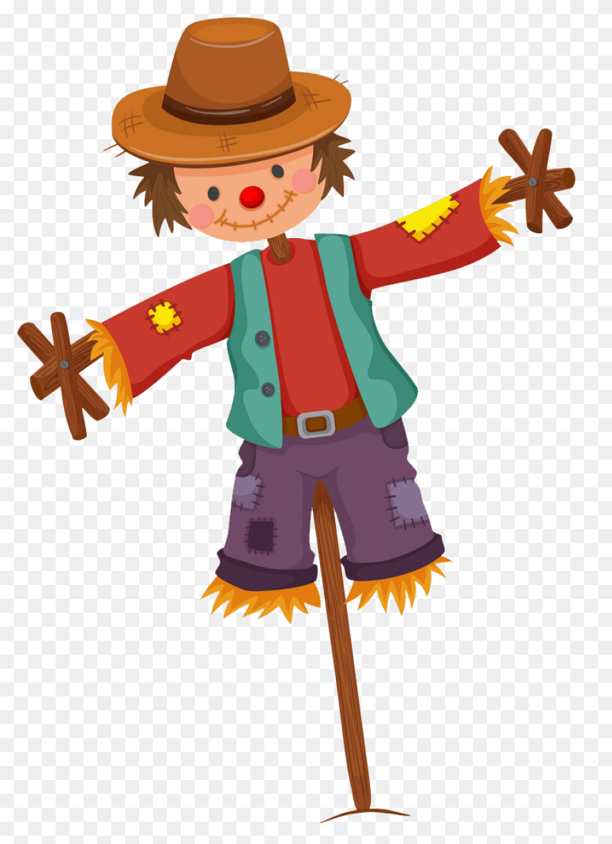 Cartoon Colorful Scarecrow Clipart 
