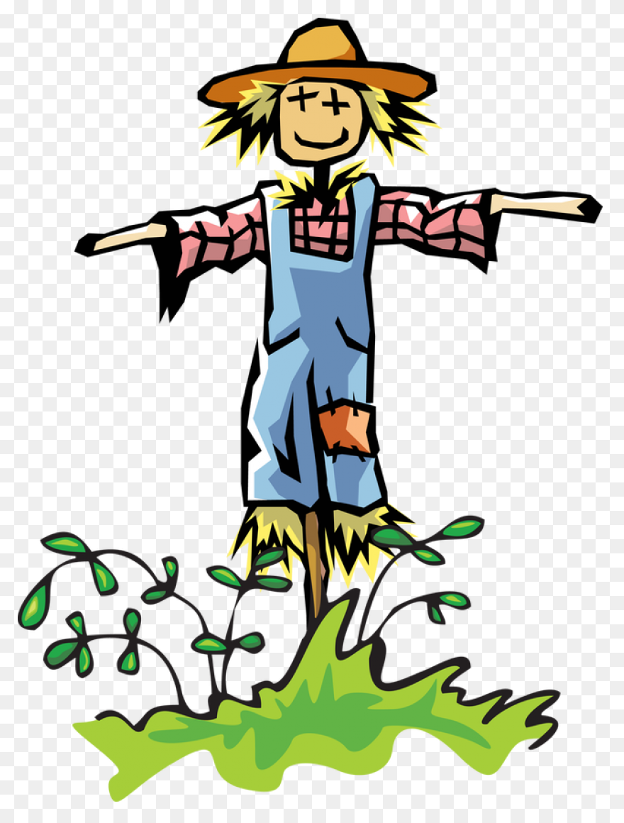 Cartoon Colorful Scarecrow Clipart 