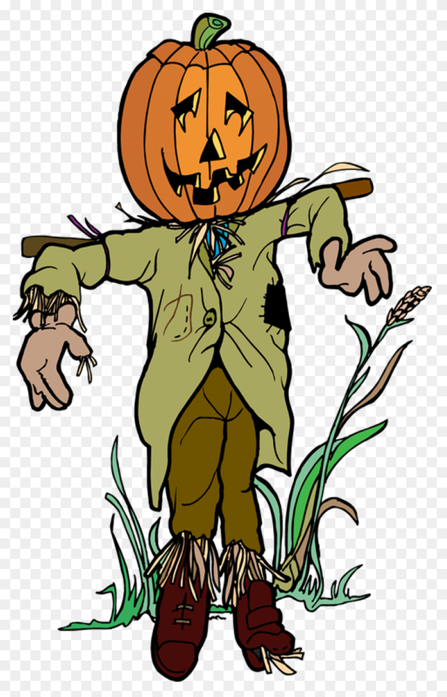 Cartoon Colorful Scarecrow Clipart 
