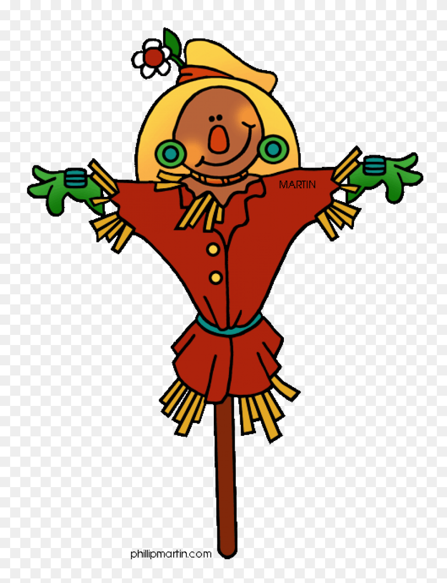 Cartoon Colorful Scarecrow Clipart 