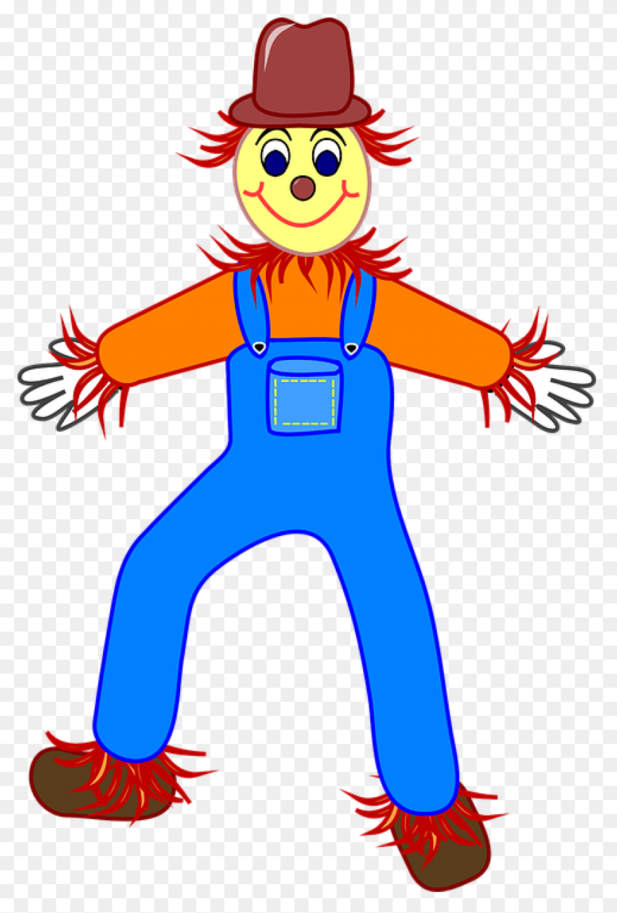 Cartoon Colorful Scarecrow Clipart 