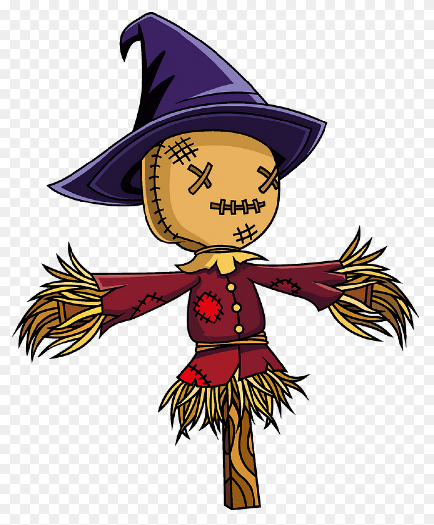 Cartoon Colorful Scarecrow Clipart 