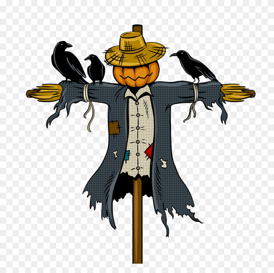 Cartoon Colorful Scarecrow Clipart 