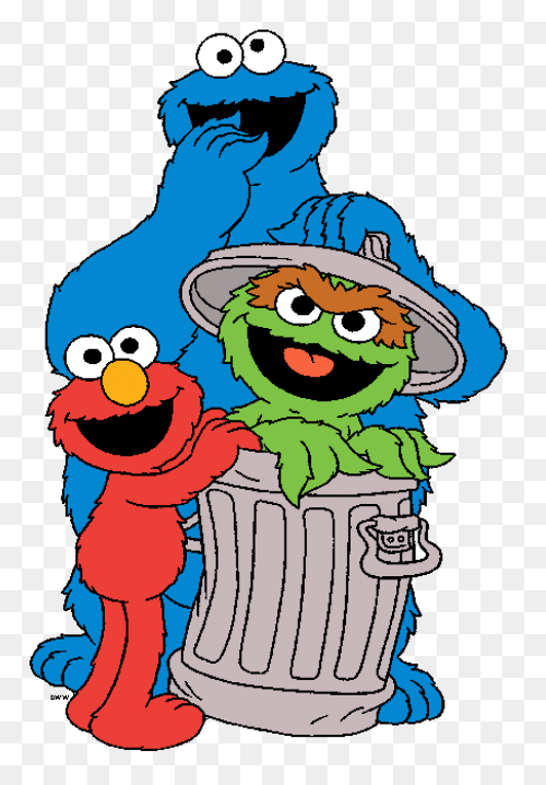 Sesame Street Characters Head Clipa