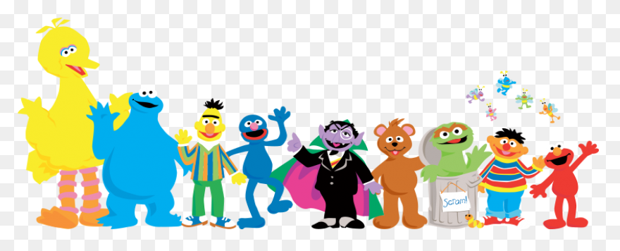Sesame Street Characters Head Clipa