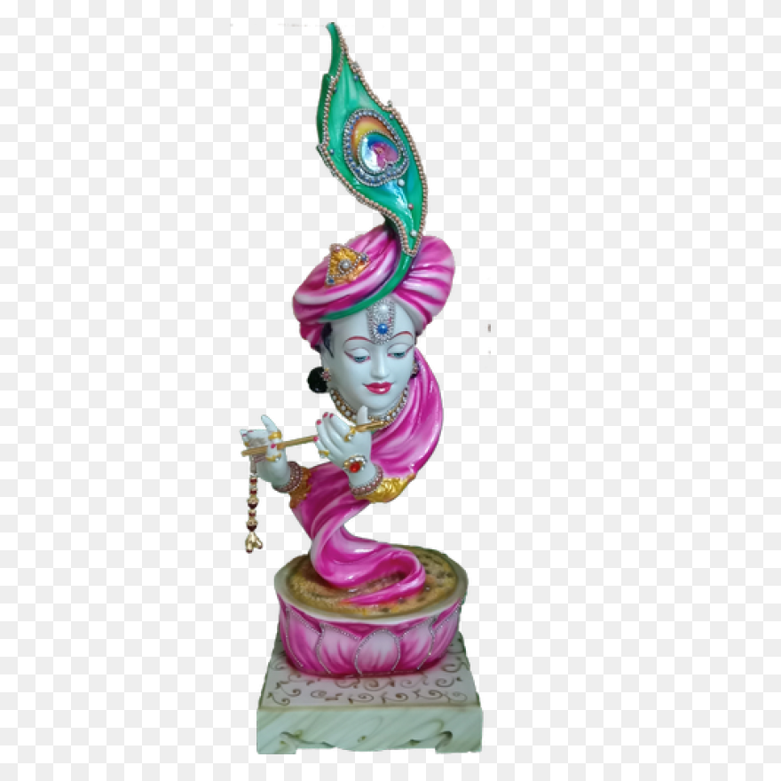 Colourful Marble Dust Pink Green - Shri Krishna