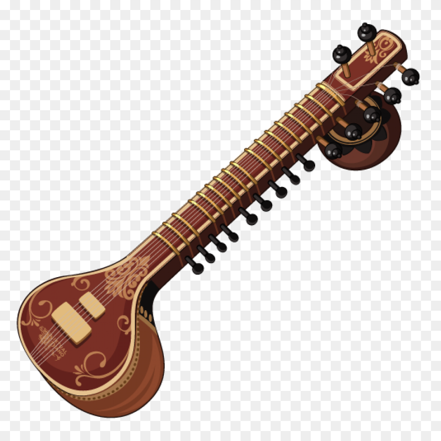 Sitar Clipart - Large Size Png Imag