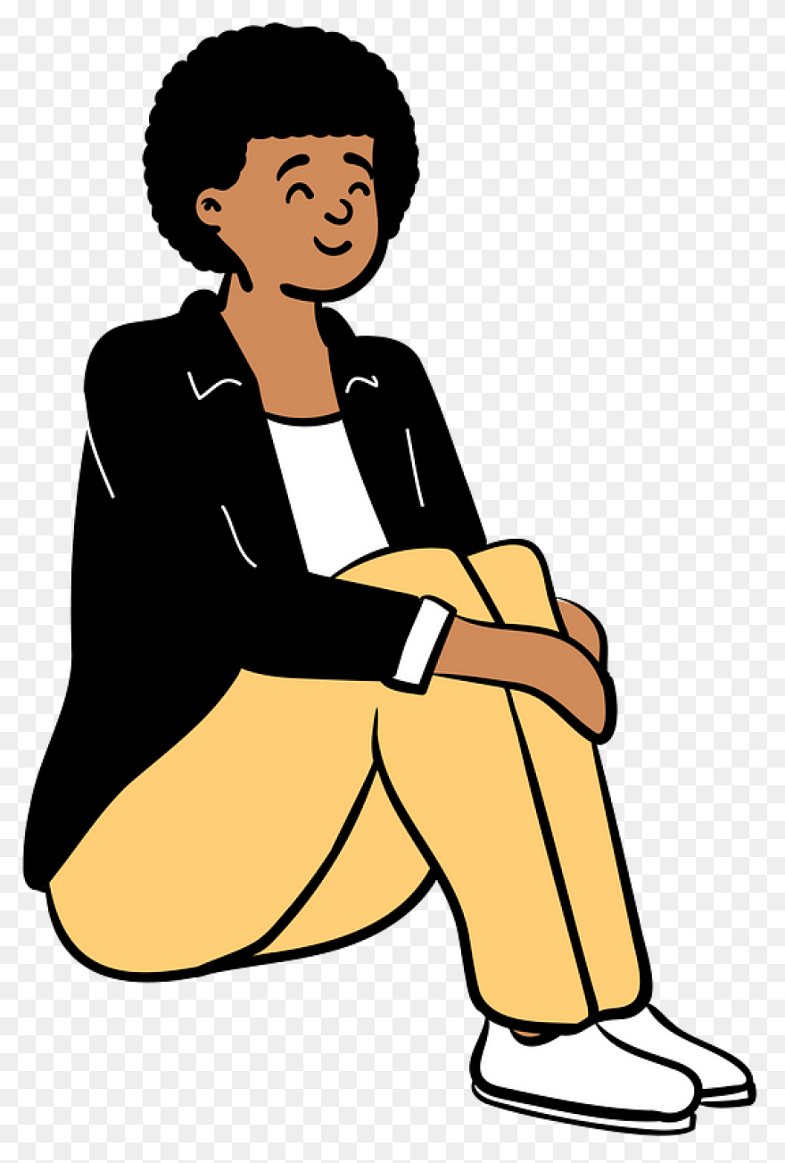 Boy Sitting Male Headgear Clipart -